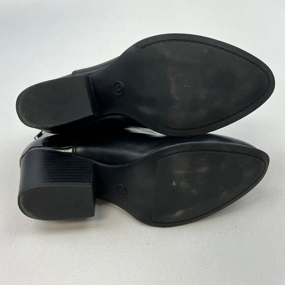 SO Womens Ankle Boots Faux Leather Heeled Black Size 9 Zip - Picture 8 of 10